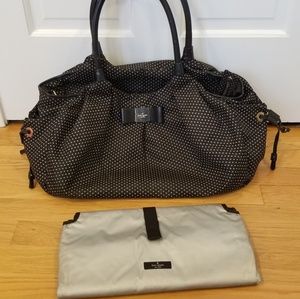 EUC Kate spade stevie diaper bag canvas polka dots